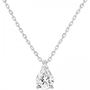 Lágrima ovalada-Colgante de diamante artificial en forma de láser, elegante collar ajustable